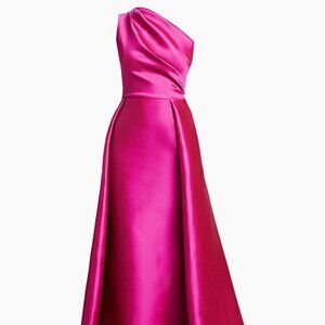 Teri Jon by Rickie Freeman Pink Formal Gown, satin, women’s size 8, one shoulder